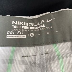 Nike Golf Dri-Fit Plaid Shorts - Gray and Green